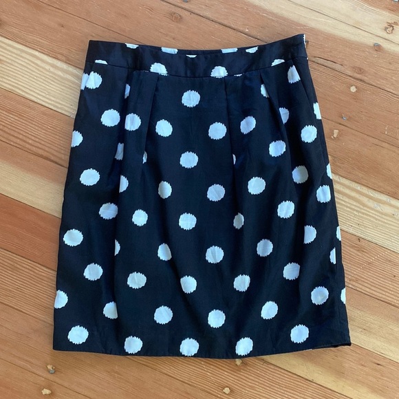 LOFT Dresses & Skirts - Loft‎ Silk Blend Black White Polka Dot Pencil Skirt 4